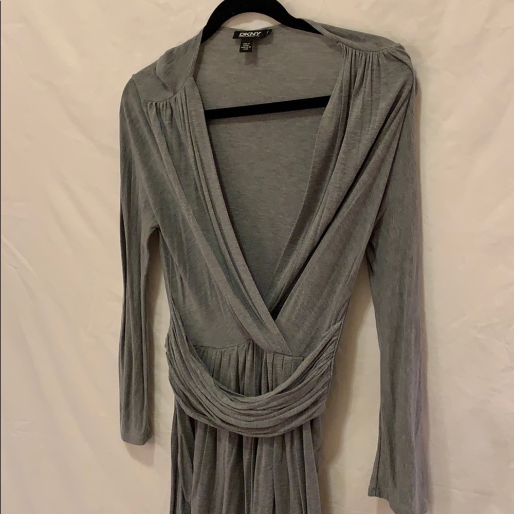 DKNY Gray Stretchy Dress Size Small